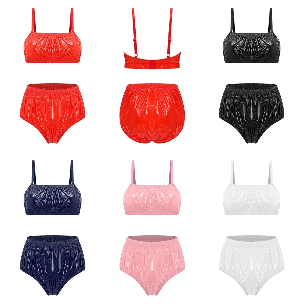 Women Swimwear Swimsuit Waterproof Lingerie Set Bikini Nightwear Clubwear Bra Top with Shorts for Beach Pool Party Sunbathing