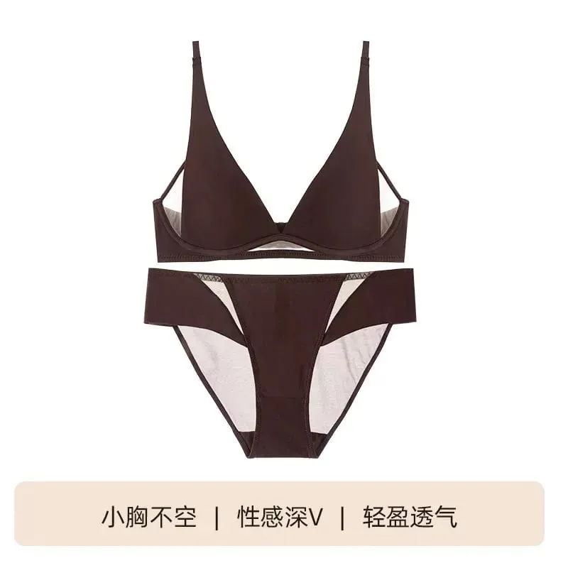 الفرنسية مثلث الصدرية أرنب الأذن كوب عميق الخامس اللاسلكية Bralette للتمثال الصغير لا فجوة مثير مجموعة الملابس الداخلية تنفس الصيف رقيقة