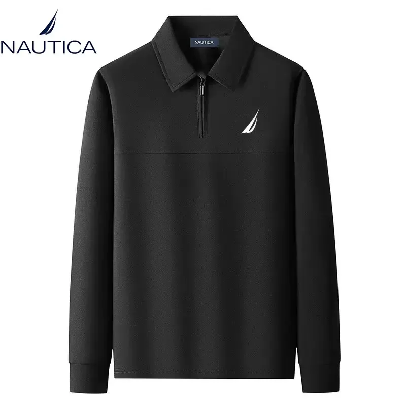 Nautica men's and women's half-zip front-neck pullover sweaters for autumn and winter high-quality casual business sweatshirt