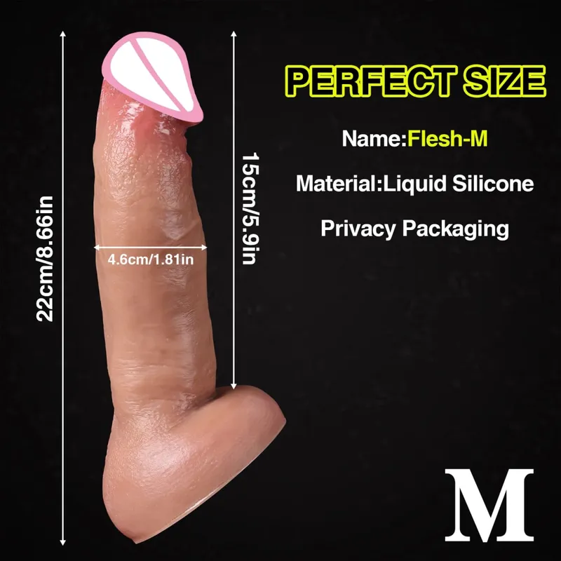 Pas cher peau douce sensation réaliste épais gode gay masturbateurs Silicone Dick grande ventouse pénis Plug Anal Sex Toy pour hommes femmes