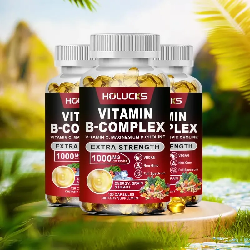 Yimiduk Premium Vitamin B Complex Capsules with Biotin & Folate Support Promotes Healthy Hair Skin & Hormone Balance Non-GMO