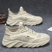 2026 Men's Sports Shoes Breathable Air Mesh Casual Style Summer Shoes PVC Outsole Round Toe Low Cut Comfortable Running Shoes
