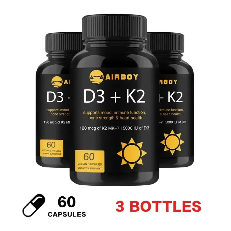 Vitamin D3+K2 Capsules - For Regulate Calcium Metabolism Promote Bone Heart and Immunity System Health — image 10