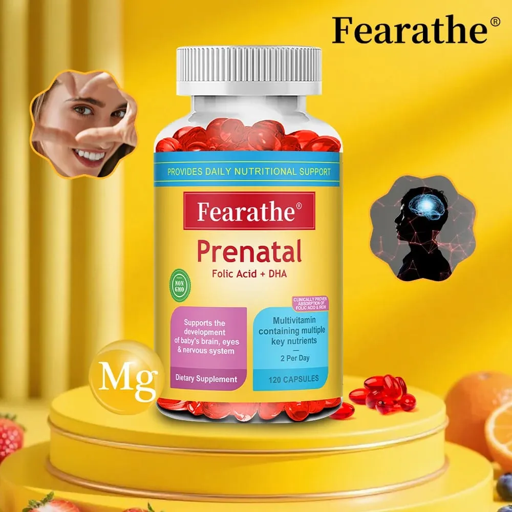 Prenatal Multivitamin with Biotin and Folic Acid for Enhanced Nutrient Absorption Gluten-free Non-GMO 120 Capsules