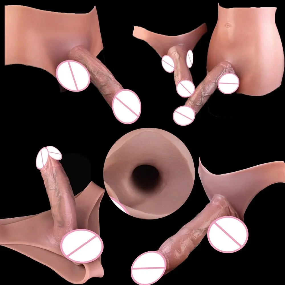 Elastic Silicone Harness Panties Hyper-Realistic Hollow Dildo Cover Wearable Male Sheath Long-Lasting Intimate Adult Couple