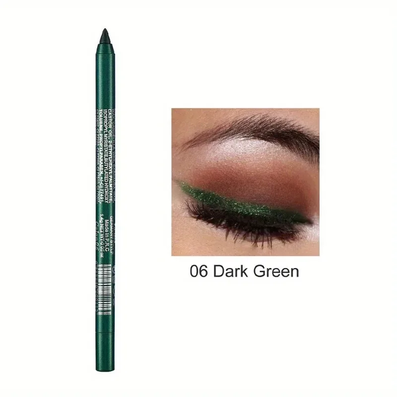 17 Farben Perlglanz-Eyeliner-Stift, bunt, wasserdicht, langlebig, matt, glatt, leicht zu tragen, Lidschatten, Eyeliner-Stift, Augen-Make-up