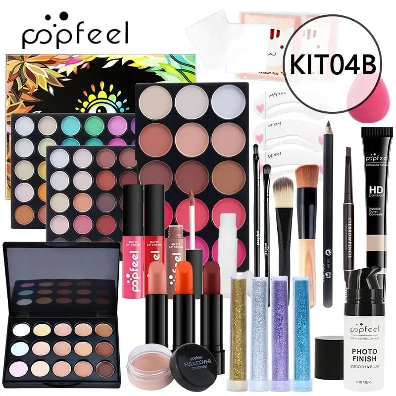 Christmas Makeup Gaveæske Foundation Eyeshadow Powder Long Lasting Lip Ink 27 stykker Fødselsdagsgaver Makeup til kvinder komplet sæt