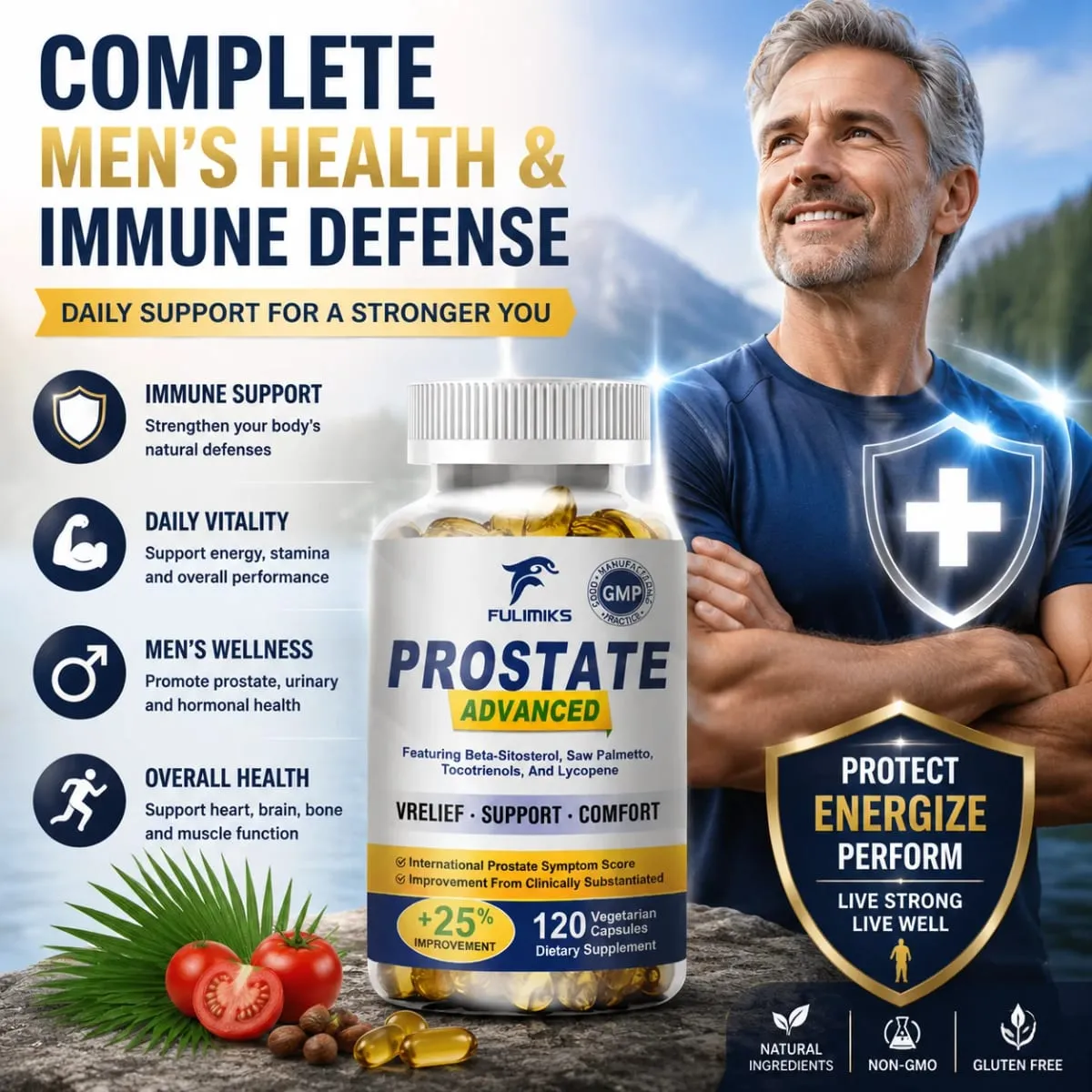 Advanced Saw Palmetto Capsules for Men Support Hair Bladder Urinary Tract & Prostate Health Reducing Nighttime Bathroom Trips