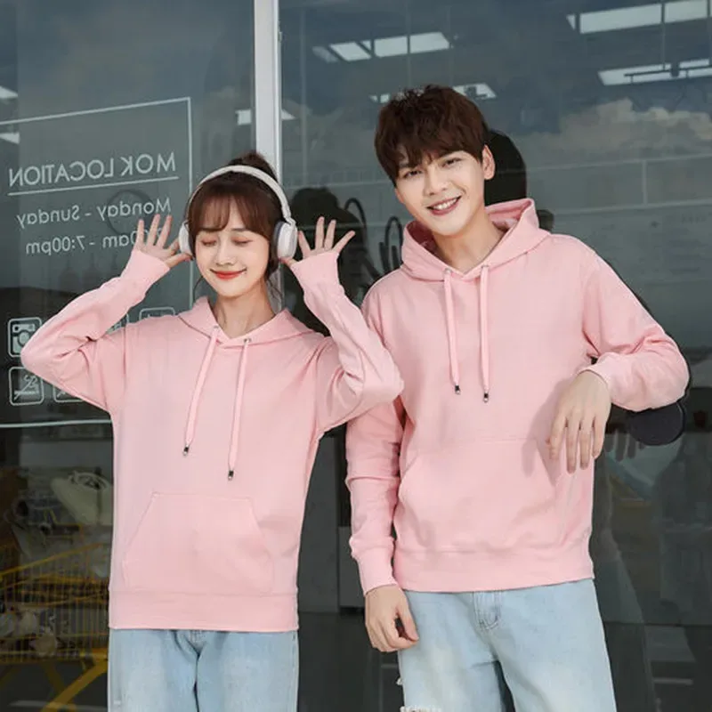 Sudadera con capucha con logotipo impreso personalizado, círculo de lana más ropa de trabajo gruesa de felpa, ropa de equipo de servicio de clase DIY, abrigo con palabra impresa