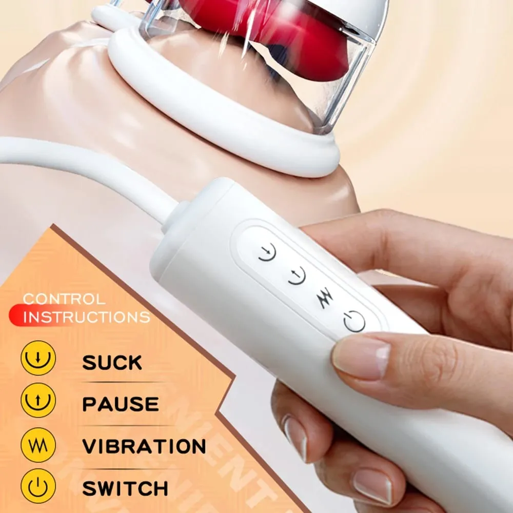 Greedy Double-cup Sucking Vibration Breast Pump Breast Massager Chest Masturbator Nipple-licking Suction Cup Adult Sex Toys