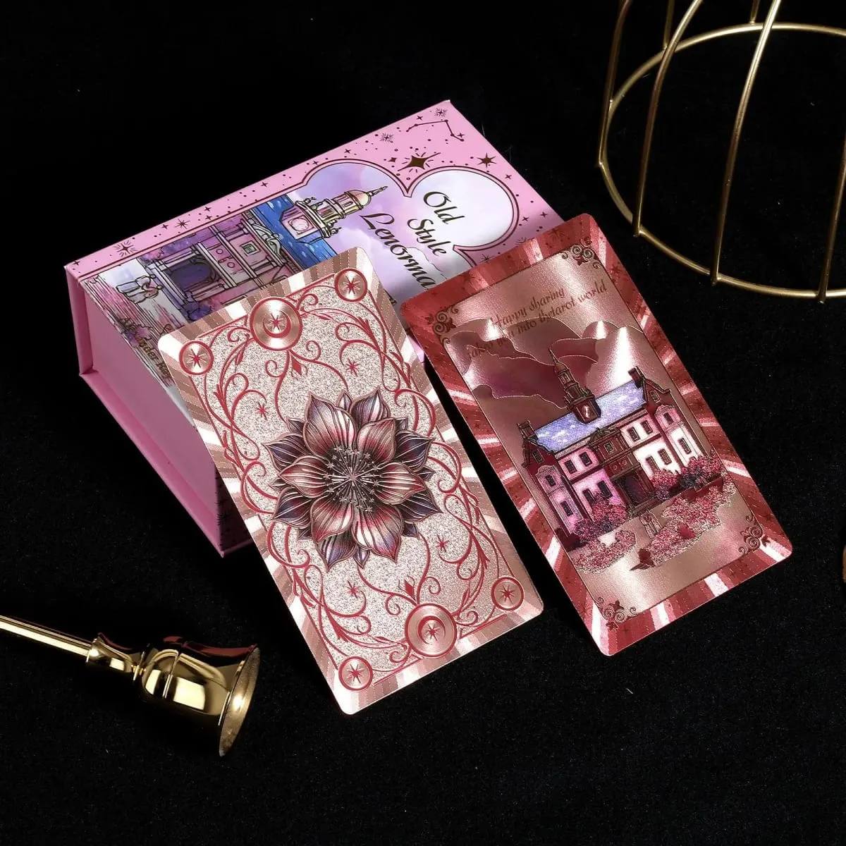 38Pcs Lenormand Oracle Cards in A Rigid Box Gold Foil Waterproof PET Oracle Cards for Divination & Fortune Telling 12*7cm — image 1