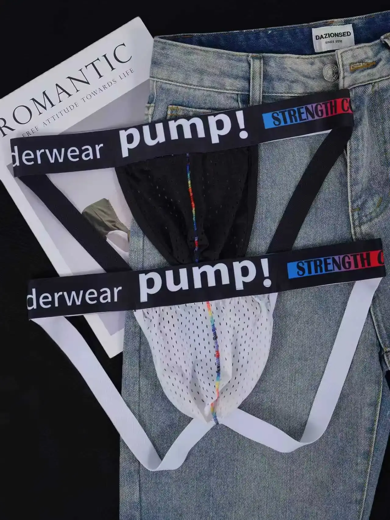 3PCS Men's Mesh Jockstrap Underwear Pump! Branded Waistband Breathable Athletic Sexy Thong Briefs