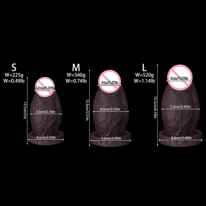 Nový realistický velký obrovský tlustý anální dildo anální kolík obří velký měkký silikonový anální kolík Expander Tréninkové sexuální hračky pro dospělé pro ženy