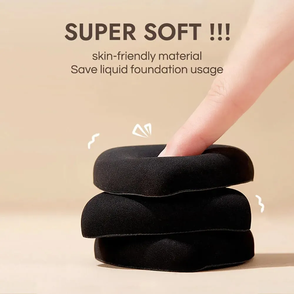 Soft Triangular Black Powder Puff Wet And Dry Dual-use Concealer Makeup Cushion