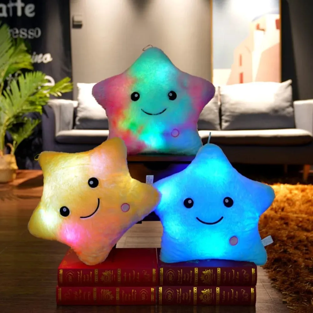 New LED Electronic Star Plush Toy Soft Star LED Star Doll Toy Home Decoration Baby Kid Toys Soft Star Pillow