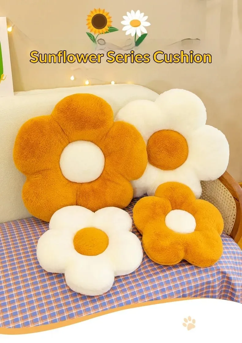 Generic Flower Shaped Plush Seat Cushion Soft Memory Cotton Round Pillow For Chair Bedroom Window Sofa Home Decor