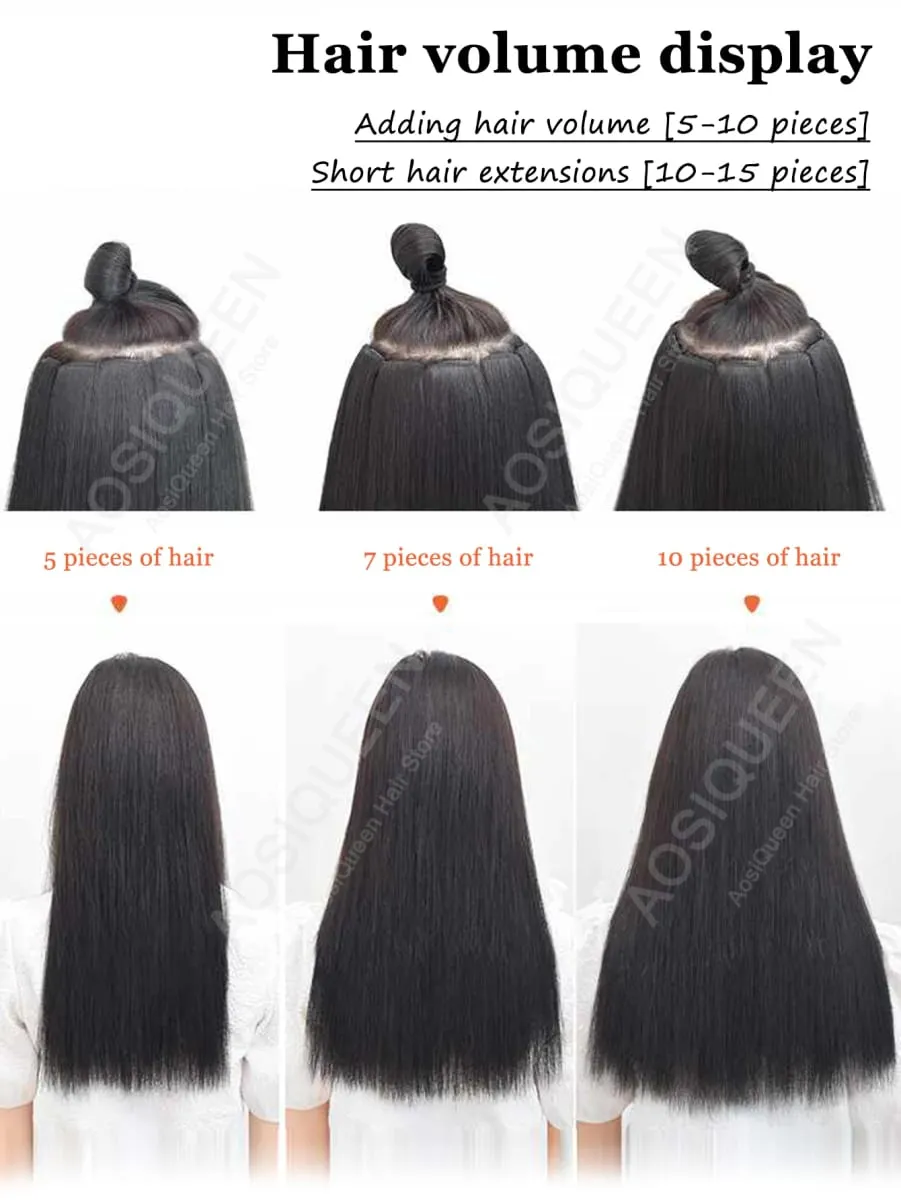 5pcs/Set Hair 1Clips Hair Extensions For Women 24Inches Long Straight Synthetic Fiber Wigs Suitable For Daily And Party Occasion — image 5