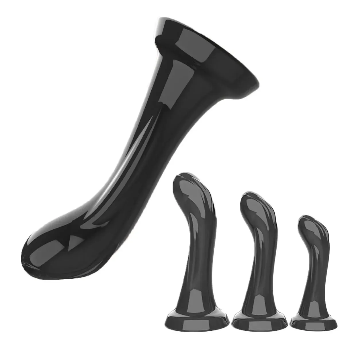 Curved Realistic Dildo with Strong Suction Cup Soft Flexible G-Spot Sex Toy for Women Men Black Purple Clear Lifelike Dillo — image 2