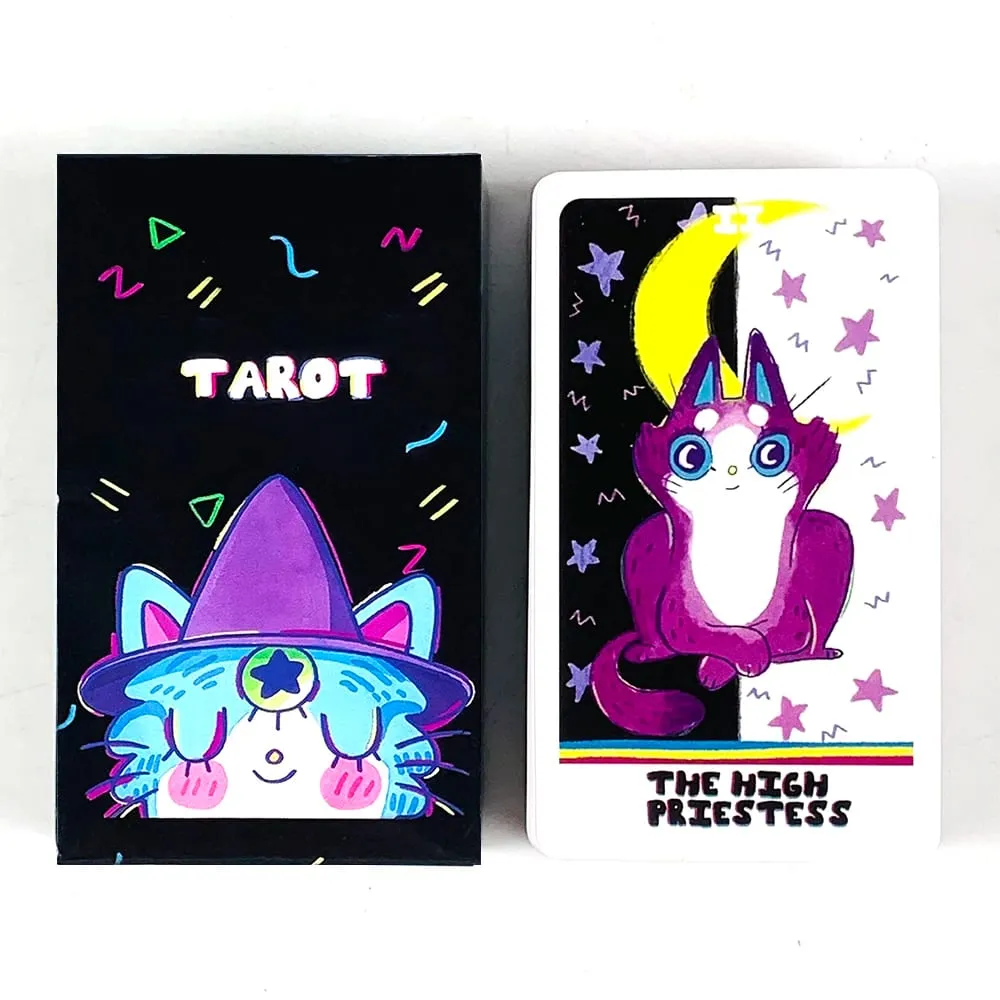 Cute Tarot Cards A 78PCS Oracles English Visions Divination Board Game Family Gathering Game Halloween and Christmas Gifts — image 1