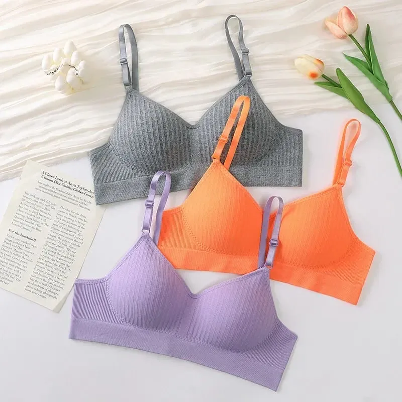 Women Seamless Bra Set High Waist Thong Panties Female Nonwire Brassiere Comfy Soft Sports Bras Underwear Set Sexy Lingerie Set — image 5