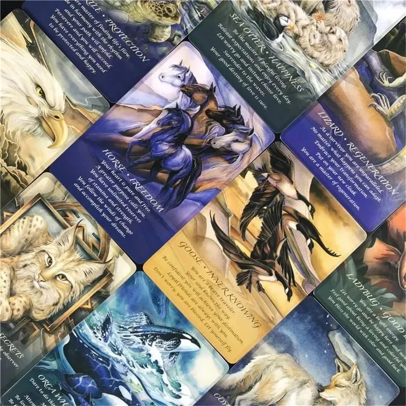 Esprit des animaux cartes Oracle A 52 cartes de tarot jeu de cartes édition Divination Borad famille femmes fête jouant à des jeux de table