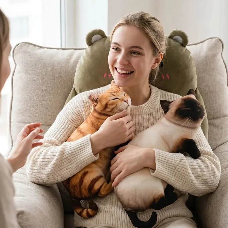Simulated Animal Pillow Dog Cat Pig Cattle Plushies Toys Home Decor Toys Soft Sofa Cushion Throw Pillow Creative Birthday Gifts