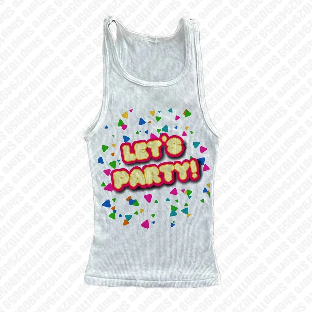 Harajuku 2000s Y2K Tank Tops Sexy Women Summer Camis Sleeveless Printed Tights Vest Femme Streetwear Graphic Punk Y2k Emo Girls
