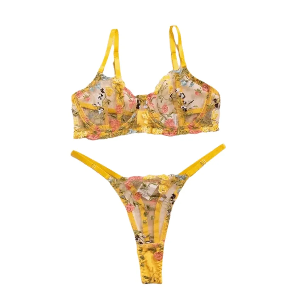 Versatile Transparent Lingerie Set Ultra-thin Elegant Panties Bra Set Push Up Bra Suit Women — image 7
