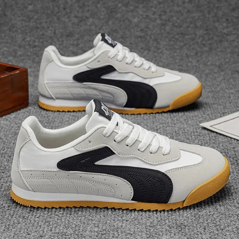 Low-Top Retro German Training Shoes for Men Color-Blocked Breathable Soft-Soled Casual Sneakers
