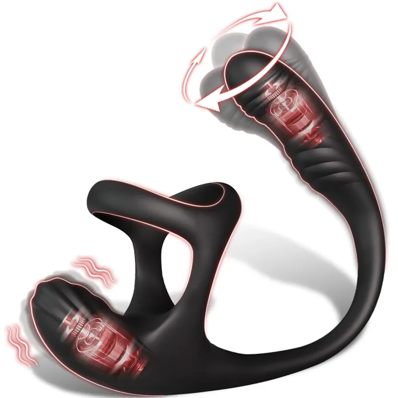 Vibrant godemichet anal masseur de Prostate APP contrôle anneau de pénis anneau de pénis jouets sexuels pour hommes Couples adultes 18 +