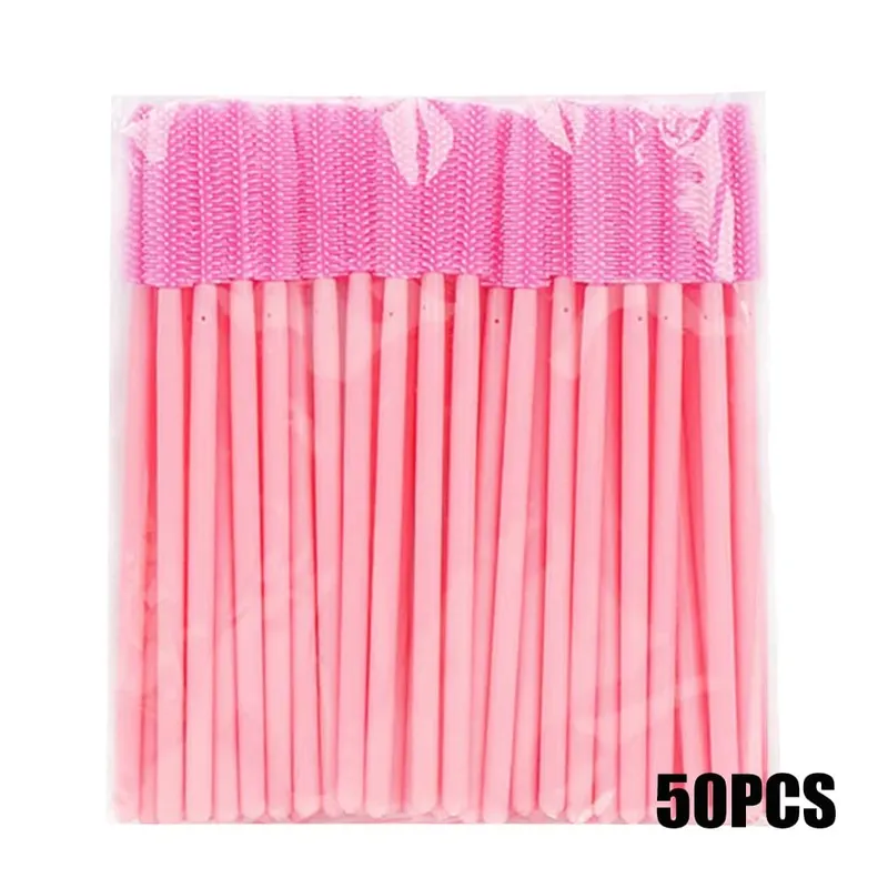 50/100 pçs escova de cílios de silicone escovas rímel varinhas aplicadores kits para extensão de chicote sobrancelhas maquiagem ferramenta