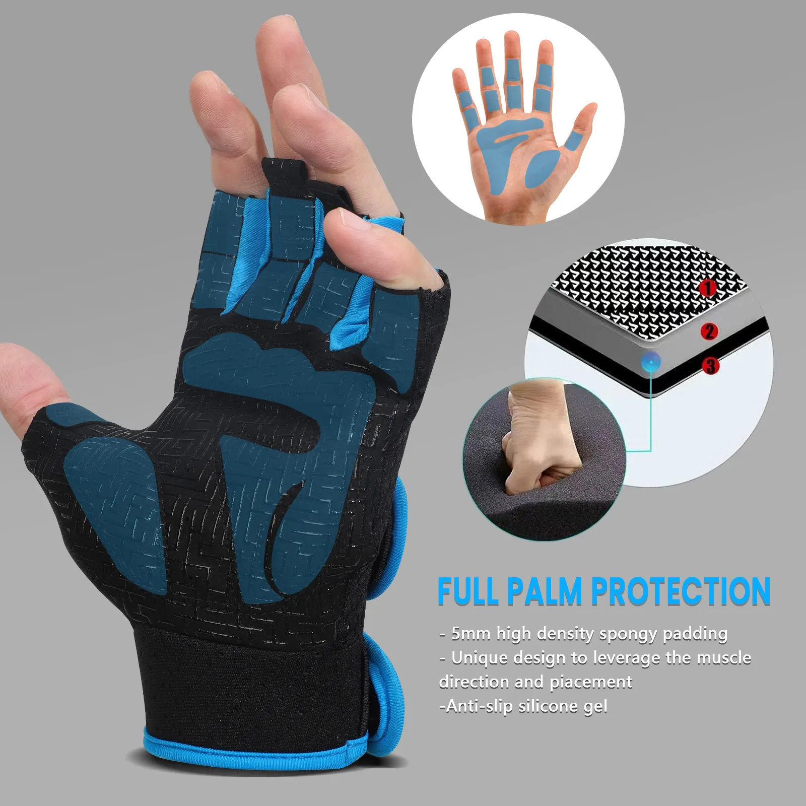 Gym Gloves Breathable Anti-slip Pull Ups Training Yoga Body-building Exercise Fitness Workout Weight Lifting Gloves Men