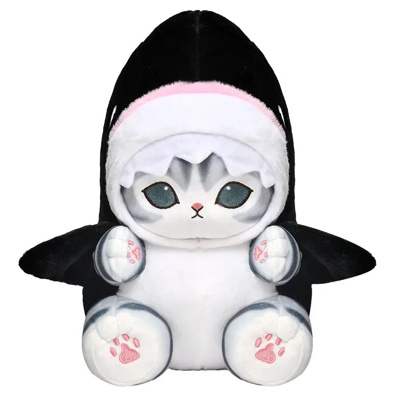 27cm Mofusand Shark Cat Plush Toys Cute Cartoon Stuffed Animals Doll Soft Kawaii Anime Cat Hugging Plush Pillow