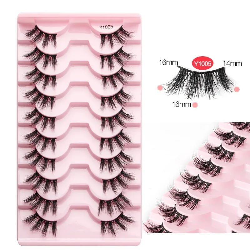 Half Lashes Cat Eye Lashes 3D Natural Winged End Eye Elongated Lashes Fox Eye Lashes Faux Mink Lashes Makeup