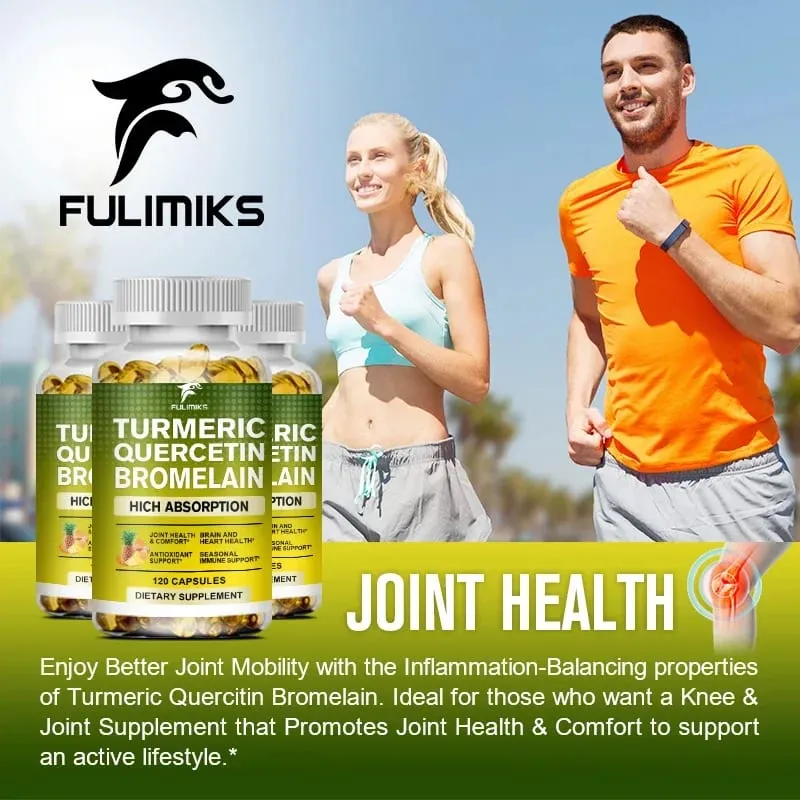 Buy 2 Get 2 Free! Turmeric Quercetin Bromelain Capsules Triple-Action Anti-Inflammatory Support for Joint Health & Immunity