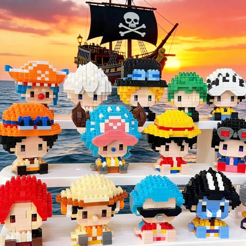 Anime Building Block Chopper Buggy Assembly Micro Building Block Zoro Robin Character Model Mini Bricks Figure Toys For Gift