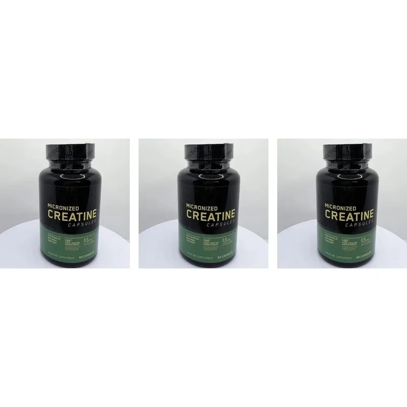Micronized Creatine Capsules 100% Pure Creatine Monohydrate Muscle Building Support for Adults Sports Per Container 60 Capsules