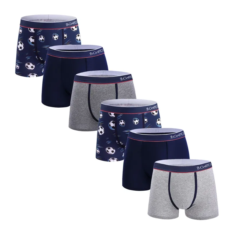 6 Pieces Solid Color Men's Panties BONITOS Letter Waistband Boxer Briefs Cotton Underwear Mens Boxers Classic Men Underpants — image 20
