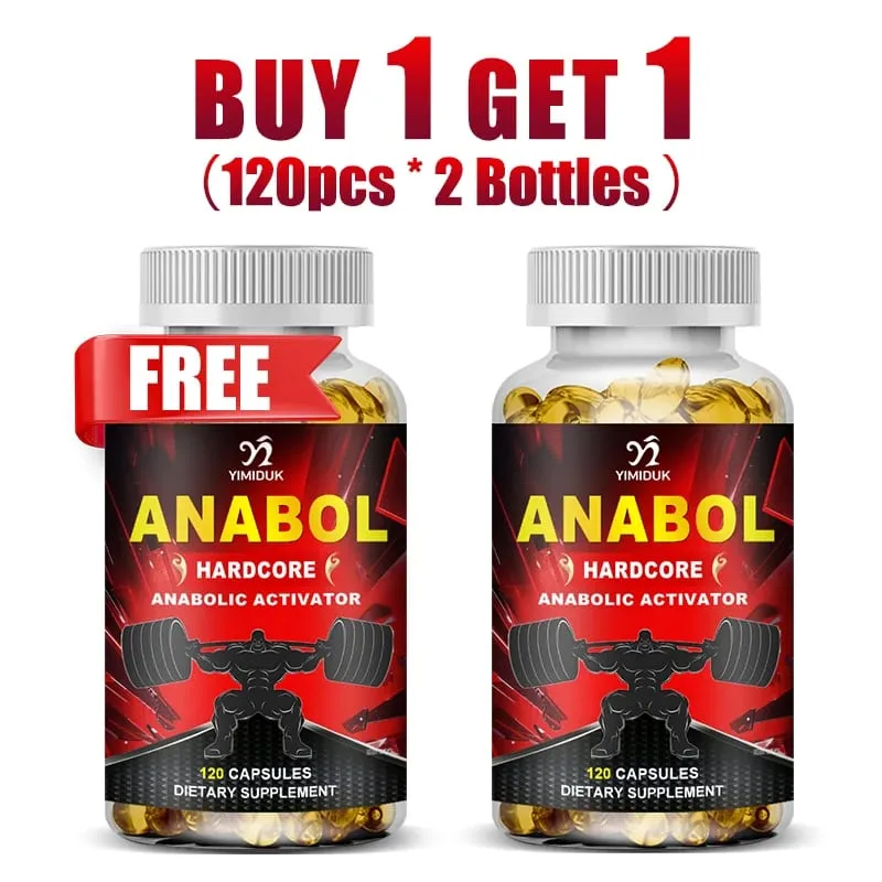 Buy 1 Get 1 Free! Anabol Hardcore Supplement for Muscle Growth Improved Endurance Stress and Mood Relief and Overall Health