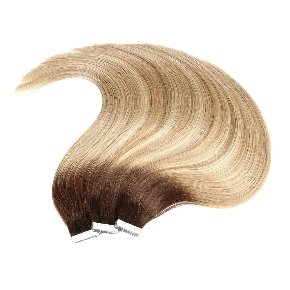 Aromas Hair Tape In Hair Extensions Human Hair 4x1cm Skin Weft Remy Tape Ins 20pcs 40pcs 14-22 inch For Thin Hair