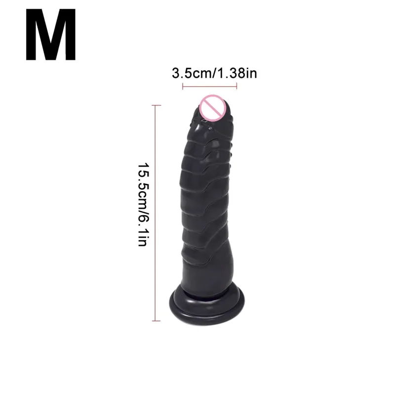 Gode ​​noir réaliste avec base à ventouse forte, jouet sexuel pour pénis doux pour femmes et hommes, jouet vaginal anal mains libres pour adulte en M
