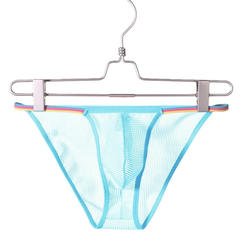 Men's Low Waist Briefs Sheer Striped Design Soft Comfortable Breathable Quick Dry Underwear for Men 5 Colors Available S-XL — image 7