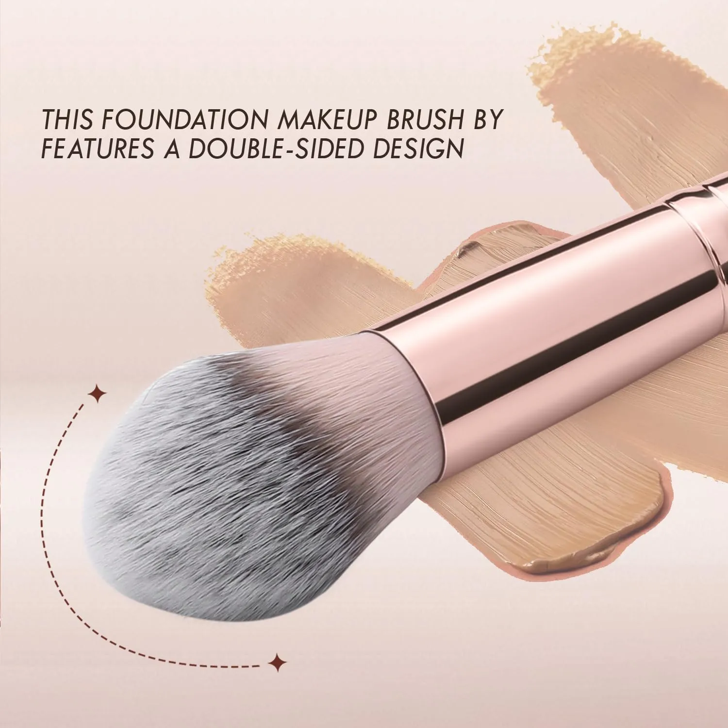 Double Ended Bronzer Brush Angled & Round Contour Brushes for Beauty Blending Liquid Powder Concealer Cream Cosmetics Blush
