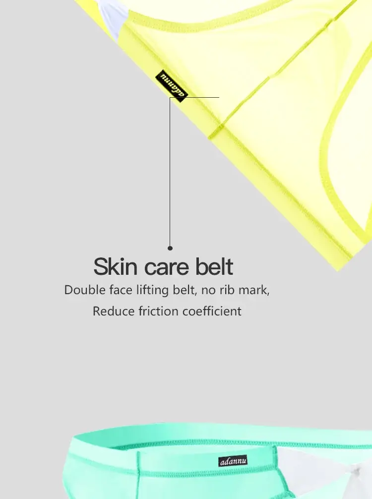 Cuecas de biquíni masculinas de malha transparente, tecido transparente amarelo brilhante, decorativo, arco branco, bolsa convexa em u, cintura baixa, roupa íntima masculina, 1 peça