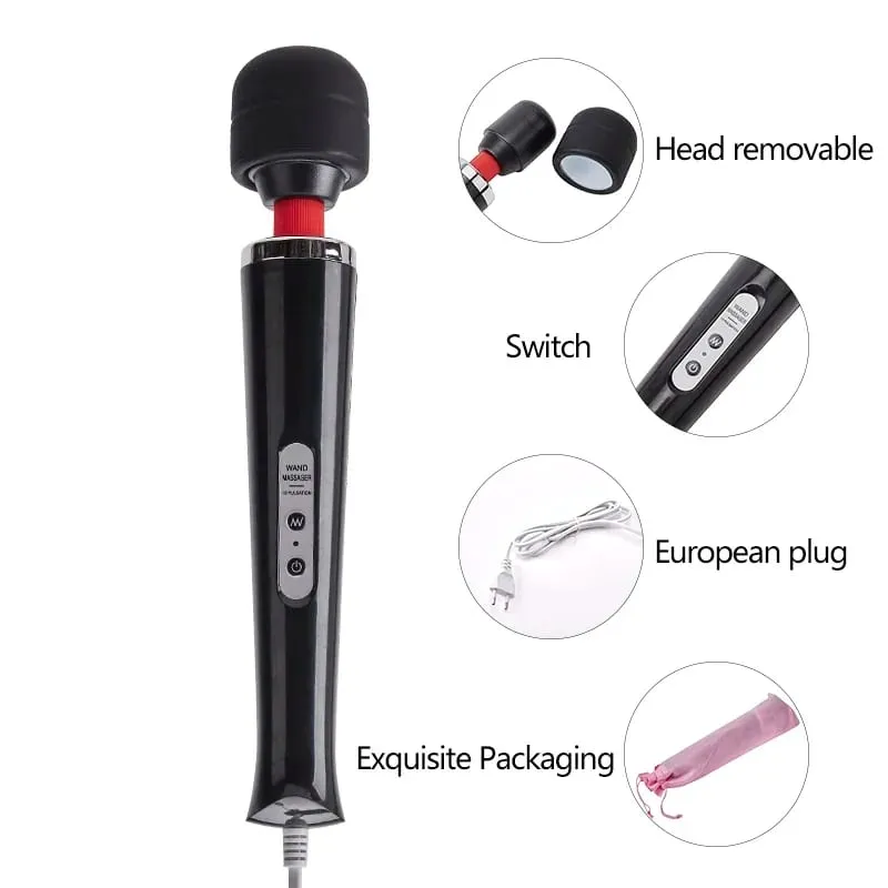 Adult Sex Toys AV Vibrator Powerfull Magic Wand G-spot Stimulation Massager Clit Vibrators Sex Toys for Women MasturbationBLACKWOLF New 10 Speeds Magic Wand Massager Big Magic Wand Massage Stick AV Vibrators Sexy Clit Sex Toys for Women Eur
