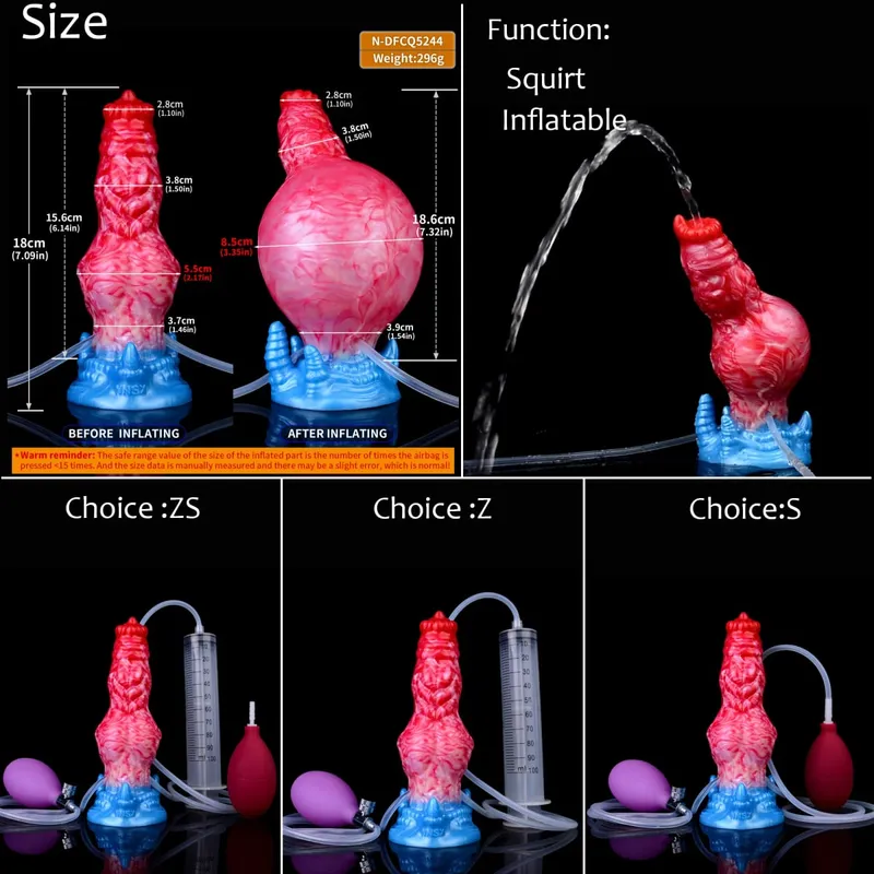 Gode ​​gonflable en Silicone avec nœud d'éjaculation, circonférence réglable, fantaisie, pénis de cheval, jouets sexuels pour adultes, dilatateur Anal