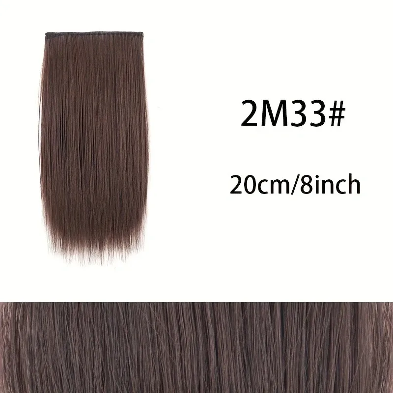 Extension de cheveux synthétique courte et lisse, 10cm/20cm/30cm, Extension de cheveux Invisible, doublure de cheveux, couverture latérale supérieure, postiche pour femmes