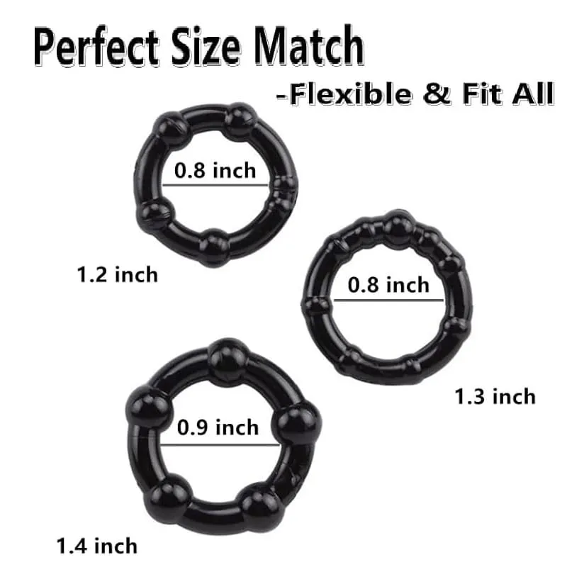 3Pcs/Set Silicone Cock Rings Set for Men Penis Enhancer Stronger Erection Delay Ejaculation Adult Sex Toys 18+