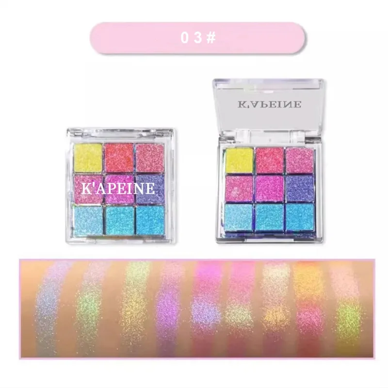 9-Color Glitter Chameleon Eyeshadow Palette Waterproof Long Lasting Pressed Powder Cosmetic Kit Fashion Women Eye MakeUp Pallete