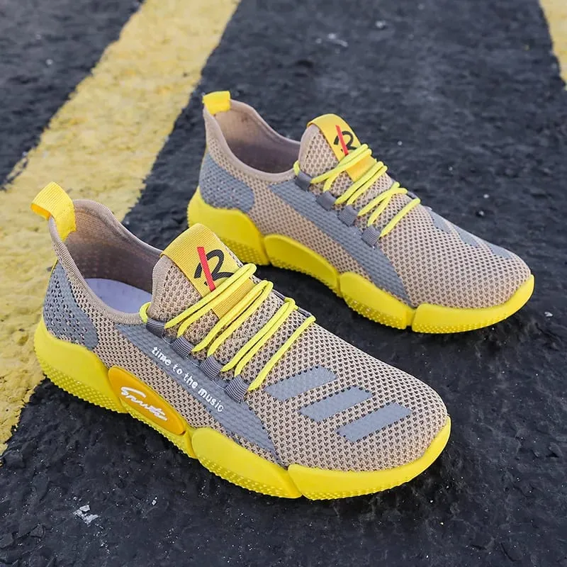 Men's Casual Sneakers Breathable Comfortable Walking Shoe Lace-up and Anti-slip Athletic Jogging Tennis Shoe Large Size 39-44
